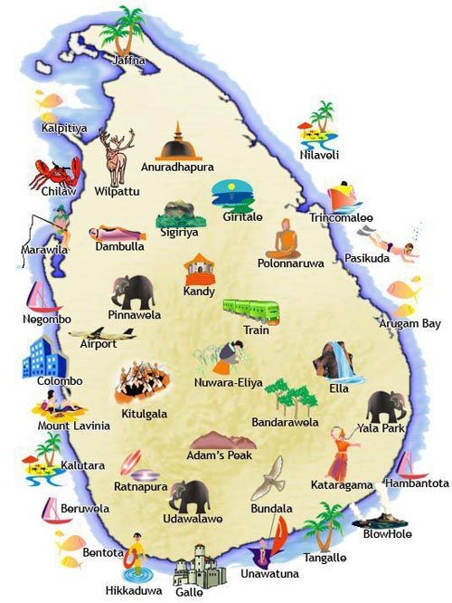 Sri Lanka Map — Activities near Coffee Bungalow Kandy